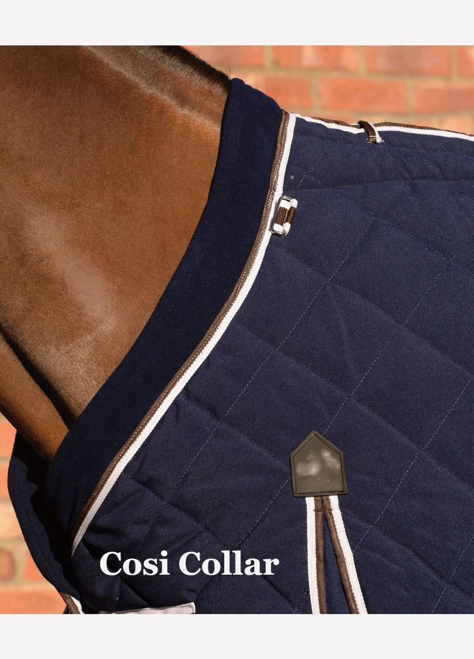 Weatherbeeta ComFiTec Diamond Quilt Detach A Neck Medium Stable Rug - Blue/Charc/White - Image 4