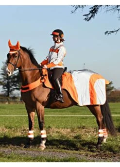 Equisafety Mercury Reflective Wrap Around - Red Orange