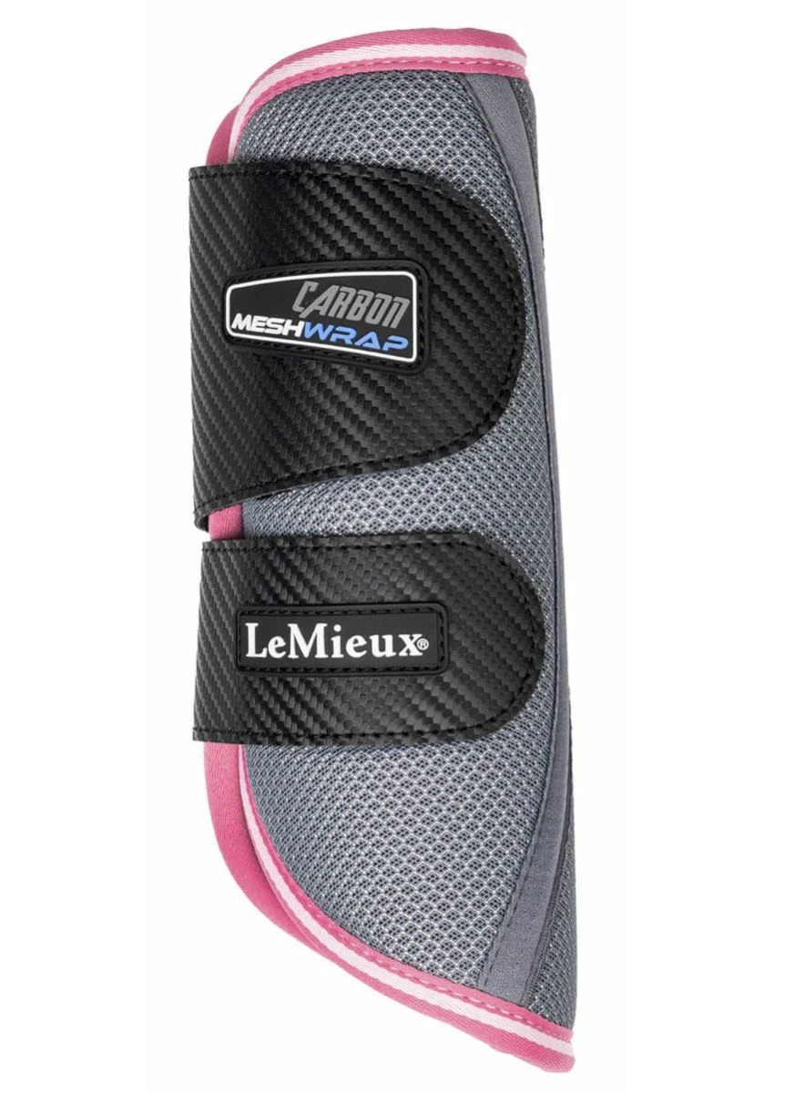 LeMieux Carbon Mesh Wrap Boots - Grey/Watermelon - Image 3