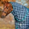 Rhino Original Stable Hood For Heavy - Navy Check/Teal