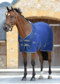 Weatherbeeta Fleece Cooler Standard Neck - Dark Blue/Grey/White