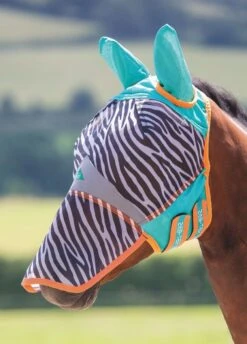 Shires Zeb-Tek Fly Mask - Zebra